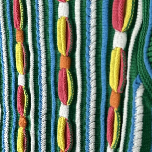 3D Colorful Rainbow Knit Vest Sweater Clothes S/M Tank Top VTG USA Artsy Retro - Picture 11 of 13